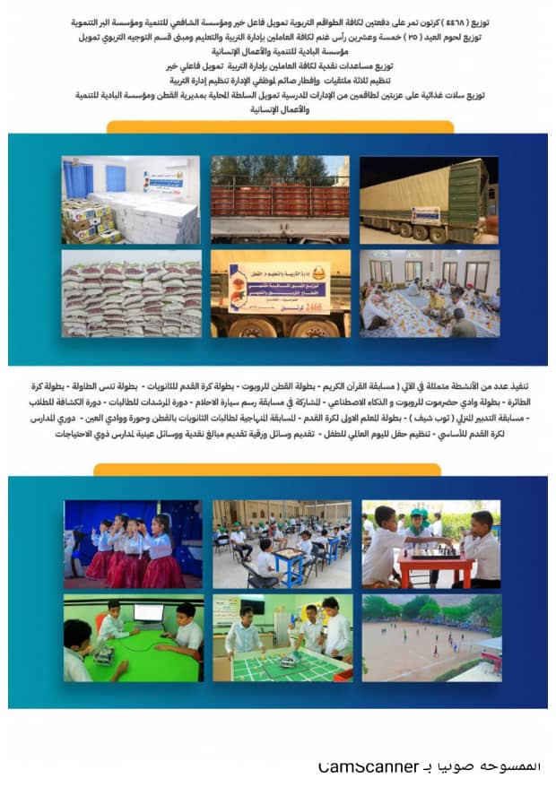 إدارة التربية والتعليم بمديرية القطن تصدر تقريرها السنوي للعام 2023م إدارة التربية والتعليم بمديرية القطن تصدر تقريرها السنوي للعام 2023م