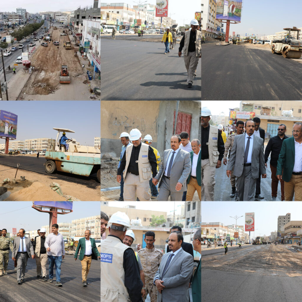 المحافظ بن ماضي يتفقد العمل في إنجاز 60% من مشروع صيانة وتأهيل المدخل الشرقي لمدينة المكلا المحافظ بن ماضي يتفقد العمل في إنجاز 60% من مشروع صيانة وتأهيل المدخل الشرقي لمدينة المكلا