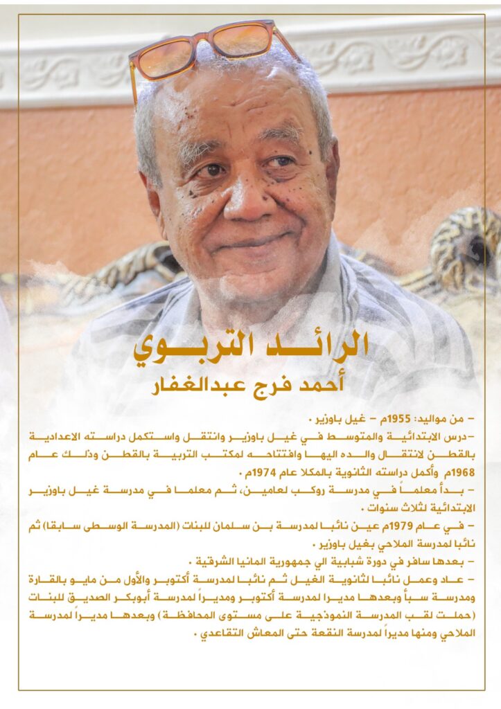 مدير تربية محافظة حضرموت (الساحل) يزور عدداً من رواد التعليم بمديرية غيل باوزير مدير تربية محافظة حضرموت (الساحل) يزور عدداً من رواد التعليم بمديرية غيل باوزير