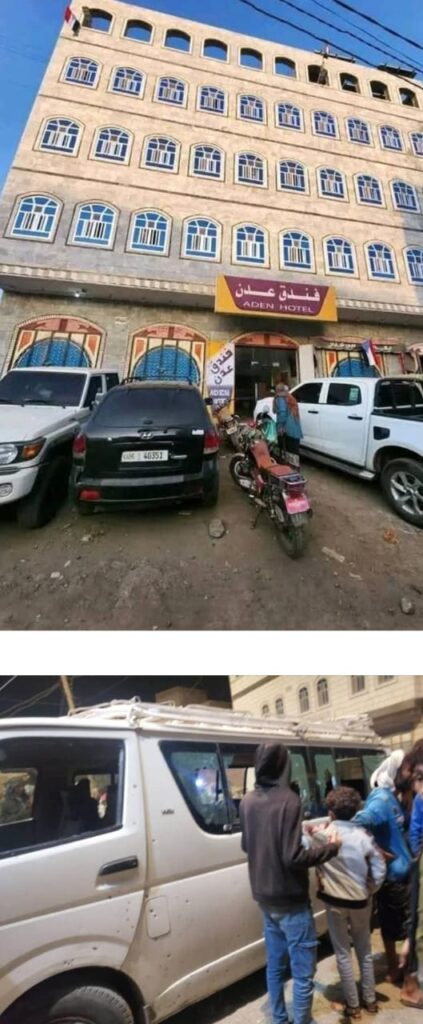 مسلحون يستهدفون فندق عدن بقذائف حية مسلحون يستهدفون فندق عدن بقذائف حية