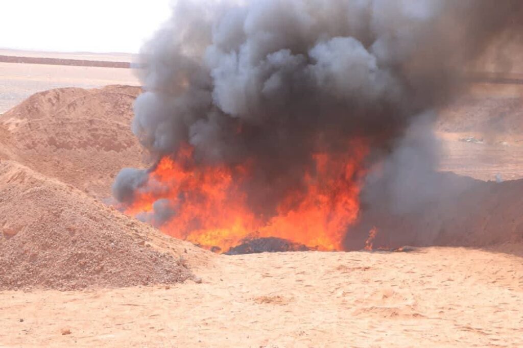 قيادة كتيبة منفذ الوديعة تُتلف كميات ضخمة من الممنوعات بينها 594 كجم من الحشيش وأكثر من 118ألف حبة كبتاجون "صور" قيادة كتيبة منفذ الوديعة تُتلف كميات ضخمة من الممنوعات بينها 594 كجم من الحشيش وأكثر من 118ألف حبة كبتاجون "صور"