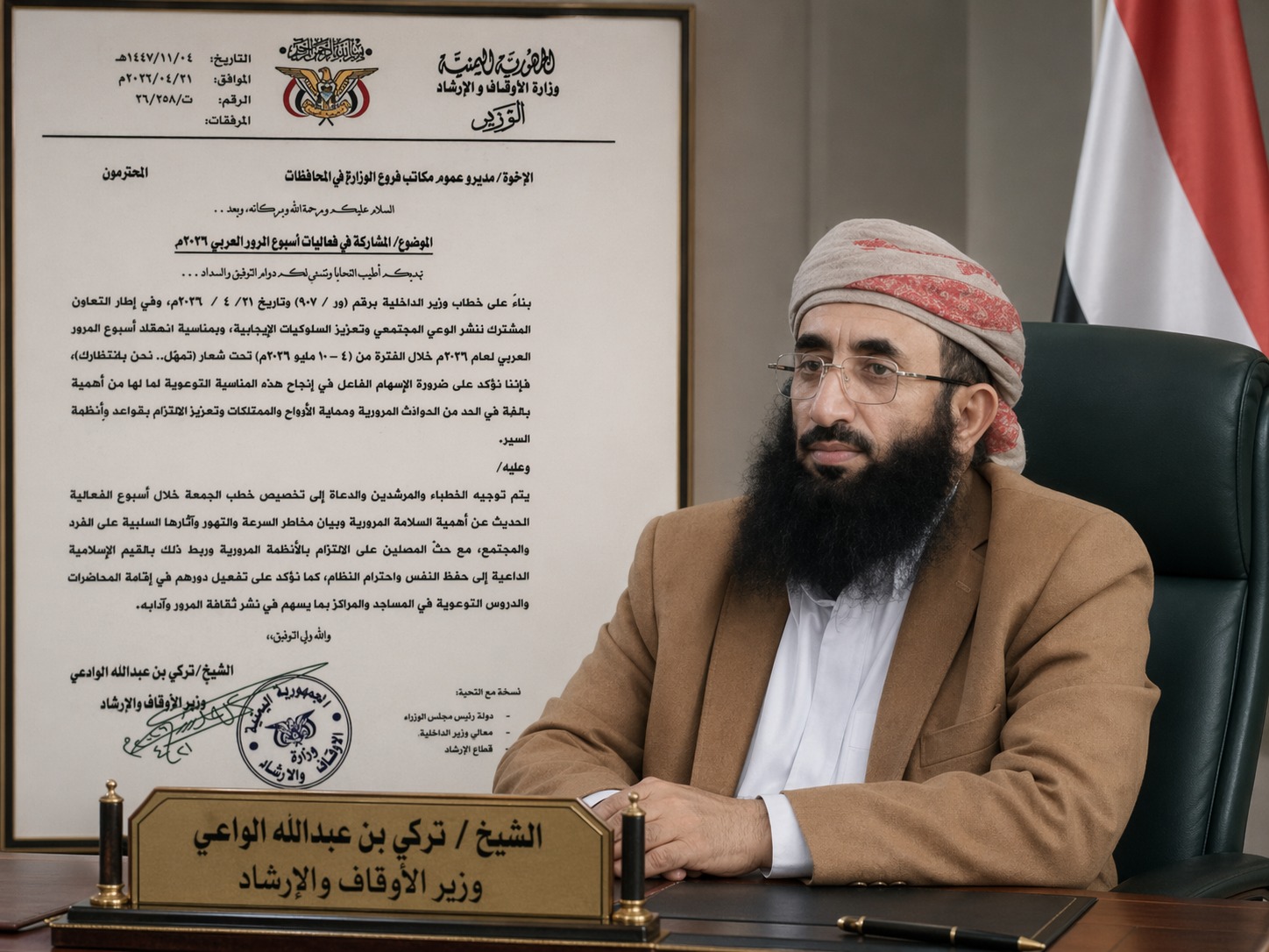 وزير الأوقاف والإرشاد يوجه بتخصيص خطب الجمعة القادمة للتوعية بالسلامة المرورية - وزير الأوقاف والإرشاد يوجه بتخصيص خطب الجمعة القادمة للتوعية بالسلامة المرورية -