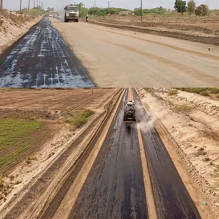 بدء أعمال رش مادة (MC) التمهيدية لمشروع طريق "جعار - باتيس" - بدء أعمال رش مادة (MC) التمهيدية لمشروع طريق "جعار - باتيس" -