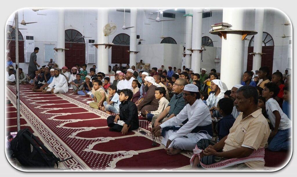 بإشراف مكتب أوقاف وإرشاد ساحل حضرموت..مسجد الفلاح بالشافعي يحتفي بتخريج المشاركين بدورة "روحا من أمرنا"ختامٌ يُتوّج رحلة القرآن.. بإشراف مكتب أوقاف وإرشاد ساحل حضرموت..مسجد الفلاح بالشافعي يحتفي بتخريج المشاركين بدورة "روحا من أمرنا"ختامٌ يُتوّج رحلة القرآن..