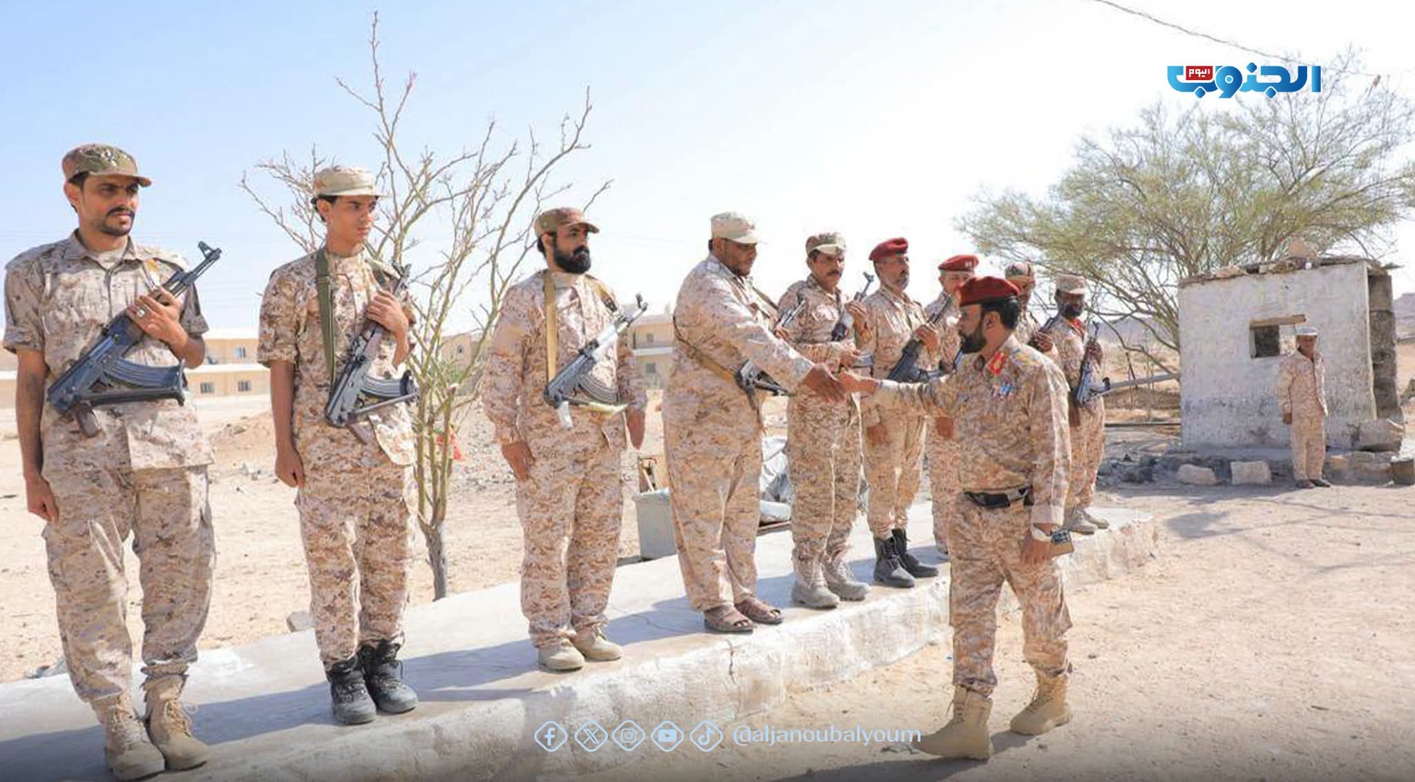 قائد محور الغيضة يتفقد جاهزية اللواء 123 مشاة ويشرف على إتلاف 429 لغماً بحات قائد محور الغيضة يتفقد جاهزية اللواء 123 مشاة ويشرف على إتلاف 429 لغماً بحات